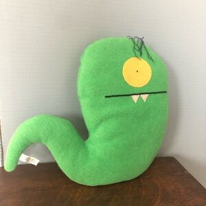 UglyDoll Ugly Worm 12" Plush One Eye Green Stuffed Animal VTG 2004